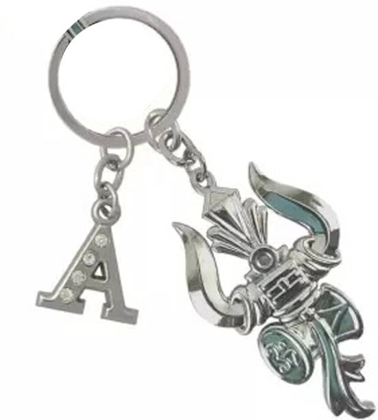 ShopTop Trishul with letter A key chain for Unisex Key Chain