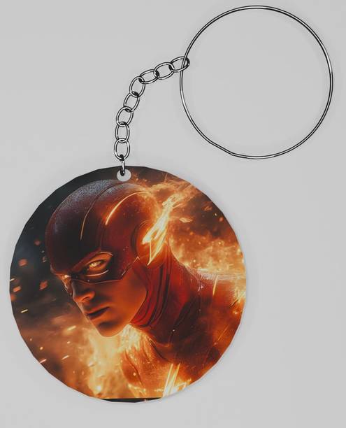 Inkywinky Speed Runner in Flames Artwork Keychain | Dynamic Motion Theme Print Key Chain