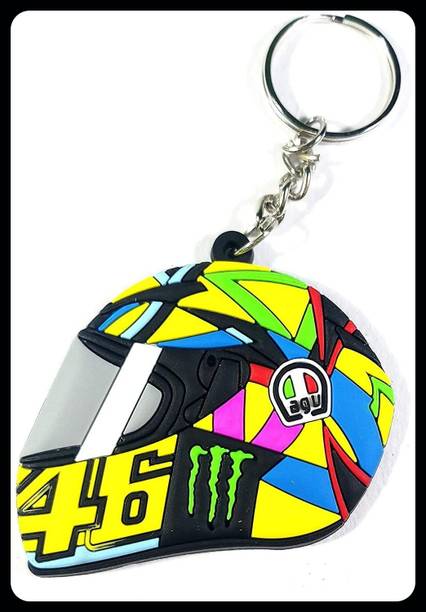 Meeko.com VR46 Rubber helmet design key chain Premium Key Chain