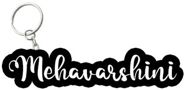 SY Gifts Mehavarshini Black White Name Keychain Key Chain