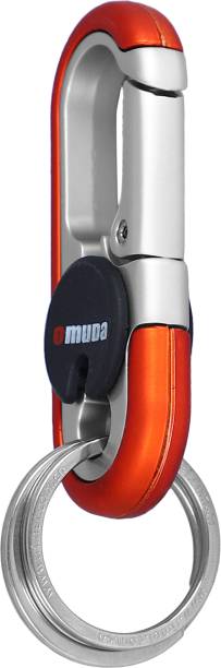 Techpro Omuda Premium Hook Locking Heavy Metal ring for Bikes,Cars M- 3746 Orange Key Chain