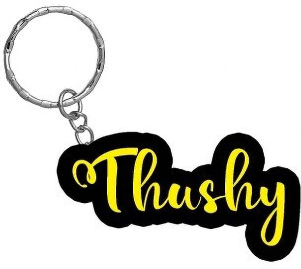 SY Gifts Thushy Name Black Yellow Name Keychain Key Chain