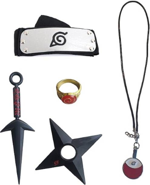 Filsfa Naruto Headband Necklace Ring & Action Tool Key Chain