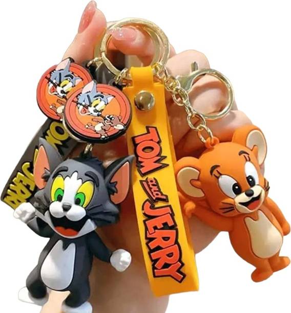 SARASI Jerry & Tom Keychain for Bag/ Door/ Scotty Key-Ring [Pack 2, Multicolor] Key Chain