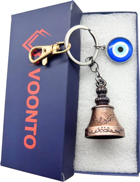 VOONTO Guardian Bell Keychain Tibetan Bell Key Chain Evil Eye Gold Hook Copper Pack1 Key Chain