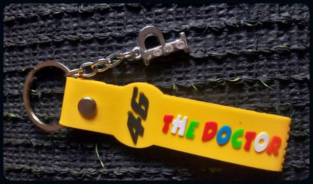Meeko.com P Letter With Vr46 Yelloe Patti Key Chain 2p-A Key Chain