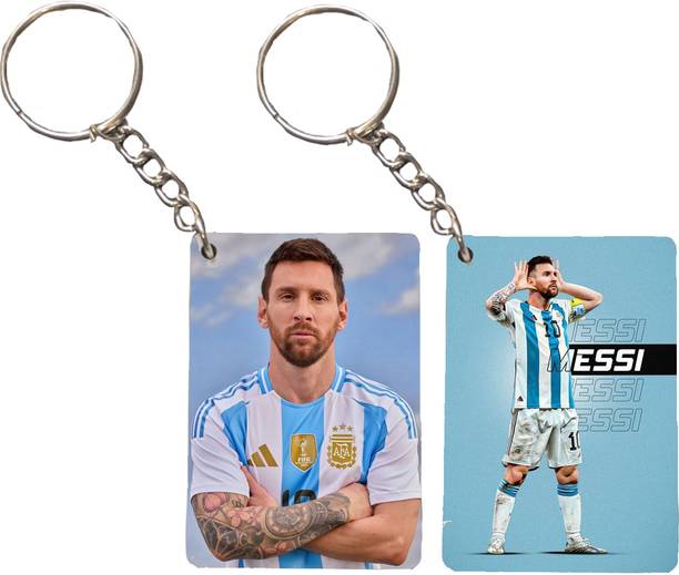 Pixobloom Leo Messi Keychain for bike and cars || Wooden Mdf || Sleek Glossy print Key Chain