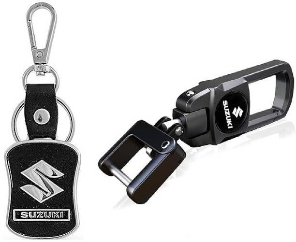 Mistazzo Suzuki Leather Metal Hook Keyring For Brezza Ciaz Ertiga Baleno Alto Swift Dzire Key Chain