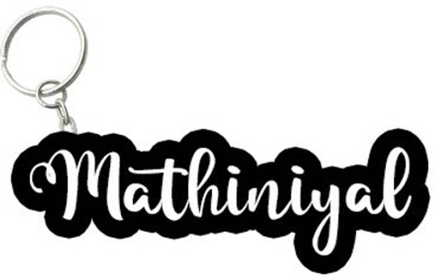 SY Gifts Mathiniyal Black White Name Keychain Key Chain