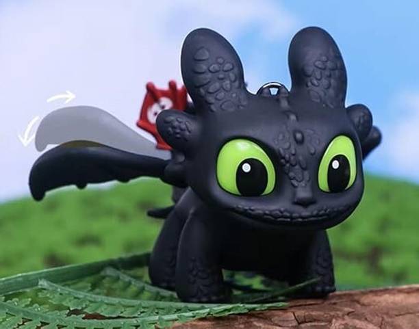 MSVTRADESS Dragon Keychain Night Fury Light Up Moving Wings Toy Key Chain