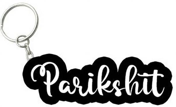 SY Gifts Parikshit Black White Name Keychain Key Chain