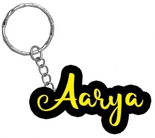 SY Gifts Aarya Name Black Yellow Name Keychain Key Chain