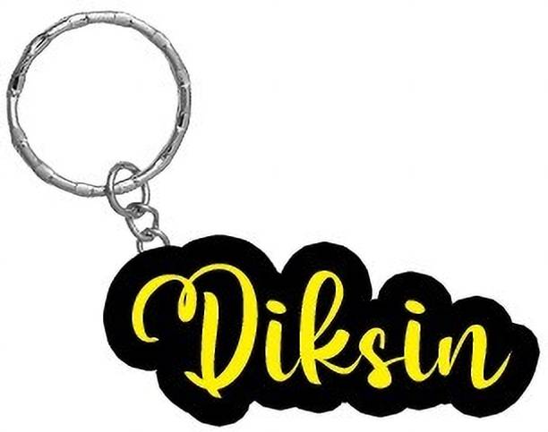 SY Gifts Diksin Name Black Yellow Name Keychain Key Chain