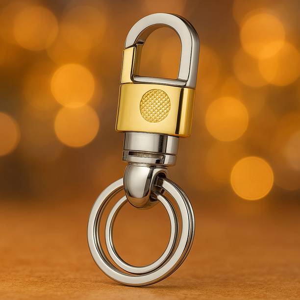 JTV Premium Metal Keychain with Golden & Silver Finish Key Chain