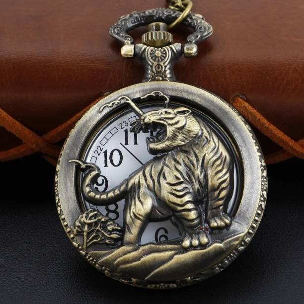 OSSOBERRY Tiger Shaped Quartz Pocket watch keychain Key Chain