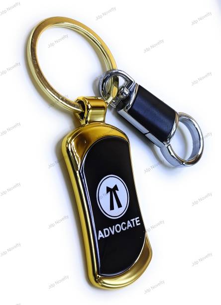 Jdp Novelty Premium Quality Metal Keychain with Hook Black Gold Colour for Advocate People Key Chain