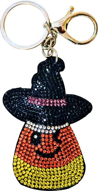 BOLSAVIRA Halloween Witch Rhinestones Keychain Bag Charm For Women Key Chain Key Chain
