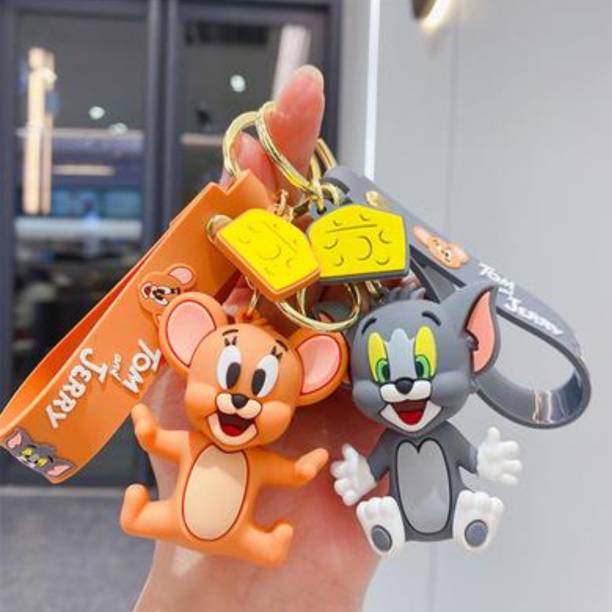 ZQE 3D Cute Tom and Jerry Keychain For Girls and Boys 2PCs Tom & jerry keyring Key Chain