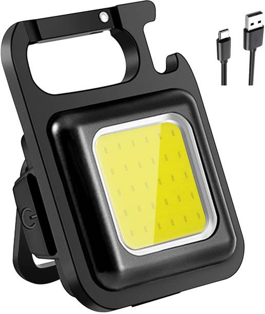Naama 500 Lumen Rechargeable Keychain, Pocket Light with Folding Bracket Bottle Opener LED Front Light