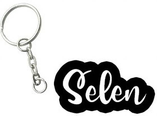 SY Gifts Selen Black White Name Keychain Key Chain