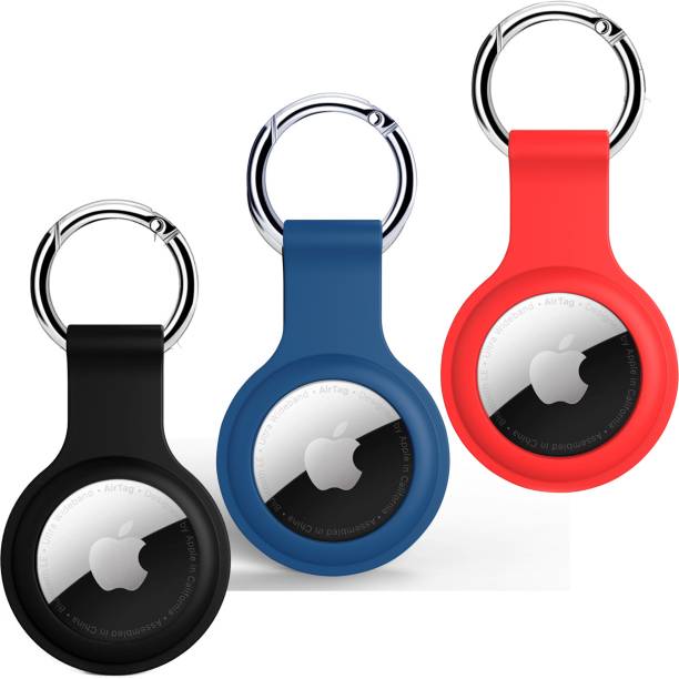 SQUIF Pack of 3 Airtag Case for Apple Airtags Silicone Case Protective Cover Key Chain