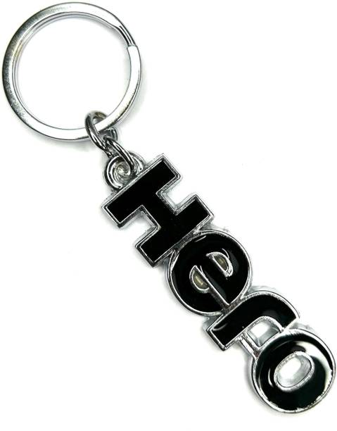 FLAMBE Modern Model Hero Leather Keychain Steel Logo Keychain Pack Of 2 Key Chain