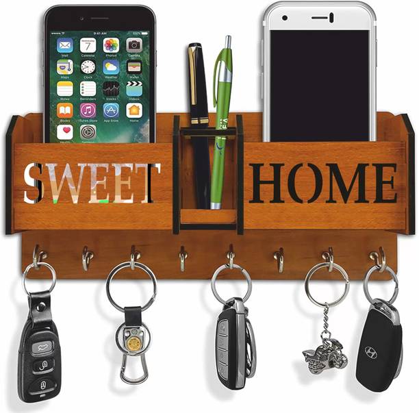 KK CRAFT Sweet Home Wooden For Living Room Wall Decor Wood Key Holder