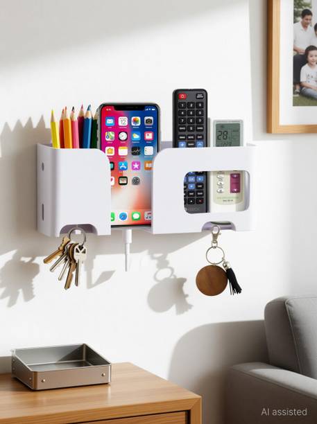 DSNS Wall Mount Mobile Stand Remote Stand with Extra Space for 2 Mobiles Pack OF