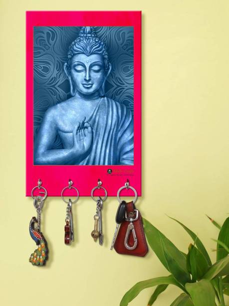 Khatu Crafts PRINTED BUDHA PAINTING PRINTED KEY HOLDER Wood Key Holder