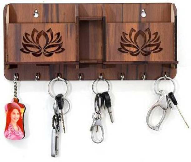 Vinayak 2 pocket with pen stand holder for home office bedroom Design103 Wood Key Holder