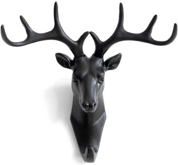 COLORSOFLIFE Deer Wall Hooks| Wall Hanger|Key Holder | Hook|Adhesive Hook| Plastic Key Holder