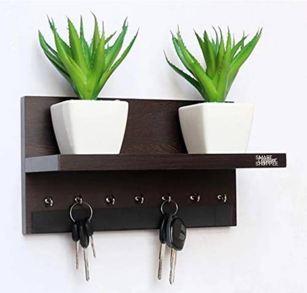 WOOD MINE KEY HOLDER AND HOME KEY STAND FOR WALL WITH 6HOOKS Wood Key Holder
