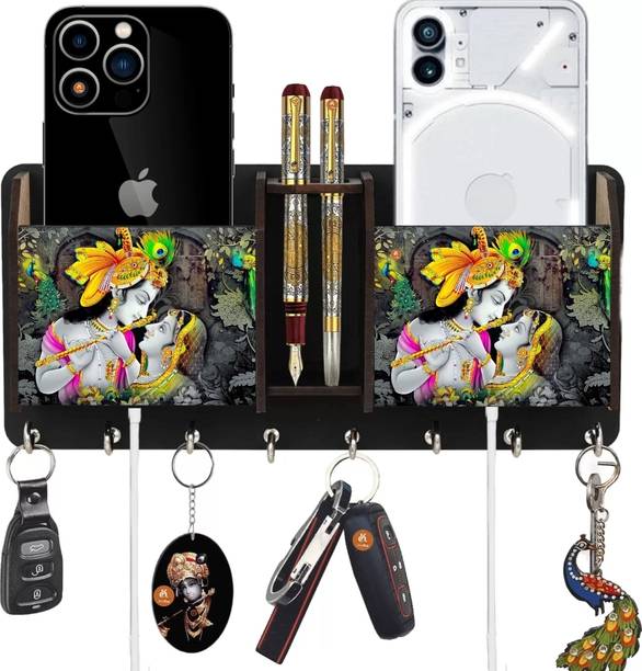 SK PARO Radha Krishna wood key holder for home and Office décor Wood Key Holder