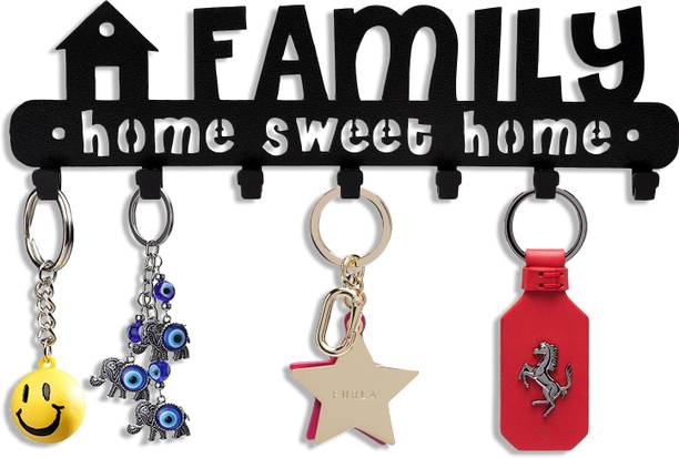 सुवेहार्ट्स Key Holder | Family Home Sweet Home Metal Keyholder | Steel Key Holder स्टील की होल्डर
