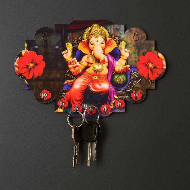 DOLLIFY Ganesh Ji wall Key holder Wood Key Holder