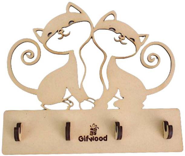 Gifwoods CAT KEY HOLDER Wood Key Holder