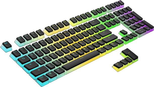 Etzin Pudding PBT Keycaps Gaming Keyboard (Black)() Desktop Keyboard Replacement Key