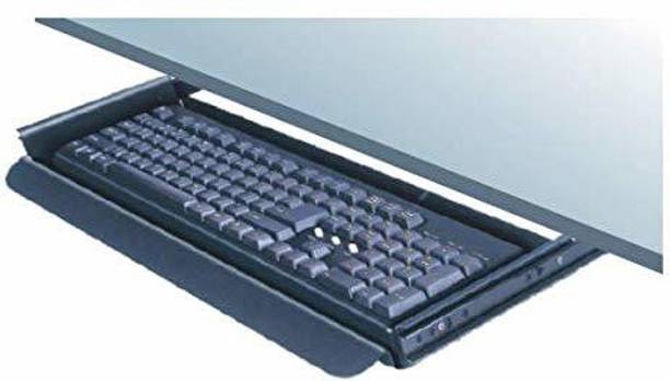 Akmosys Metal Keyboard Drawer Tray without Mouse Tray Telescopic Channel Keyboard Tray