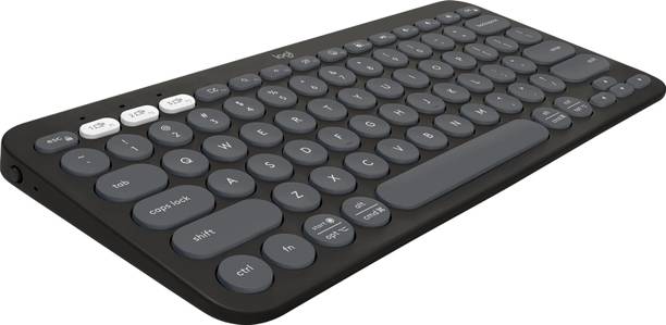 Logitech Pebble Keys 2 K380s Bluetooth Laptop-size Tablet Keyboard Compatible with Desktop, Laptop, Mac Easy to Use,Plug and Play,Quick, Comfy Durable body