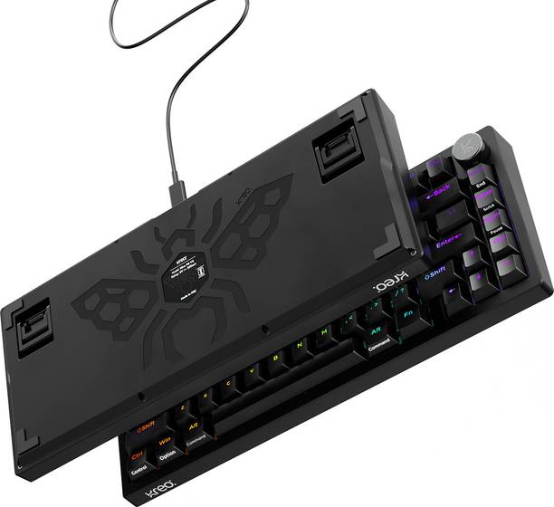 Kreo Hive RGB Gaming Mechanical Keyboard, RGB Keyboards, Braided Cable, Led Keyboard Wired USB Tenkeyless Gaming Keyboard Compatible with Desktop, Laptop, Mac