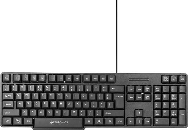 ZEBRONICS Zeb-K 65 Wired USB Standard Desktop Keyboard Compatible with Desktop, Laptop