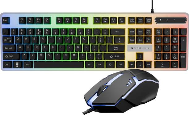ZEBRONICS Zeb-KKB 4 (Zeb-War 2) White+Black Wired USB Standard Gaming Keyboard Compatible with Desktop, Laptop