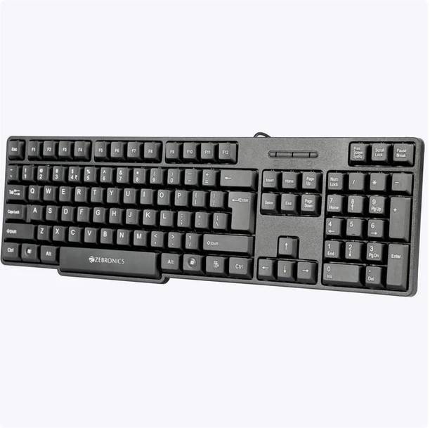 ZEBRONICS ZEB K65 Wired USB Standard Desktop Keyboard Compatible with Desktop, Laptop, Tablet