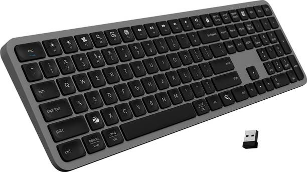 ZEBRONICS K5002MW Wireless, Bluetooth Handheld Desktop Keyboard Compatible with Desktop, Laptop, Tablet, iPad, Mac Slim, Copilot AI Key, 109 Keys, 13 Multimedia Keys, Scissor Switch, BT + 2.4GHz