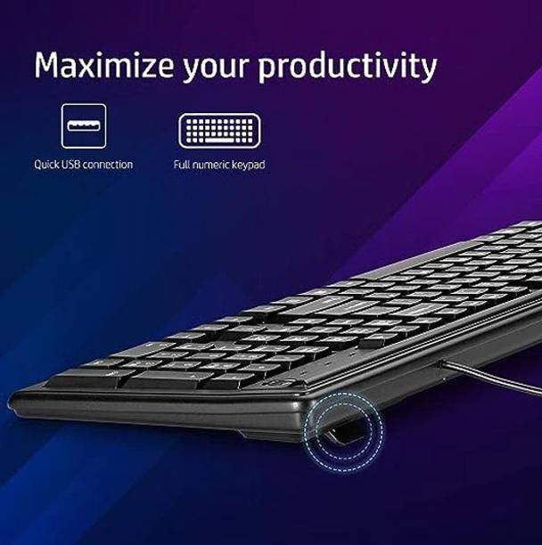 HP K100 Series Wired USB Desktop Keyboard  (Black)