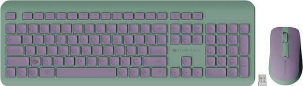 ZEBRONICS Companion 203 Wireless Handheld Desktop Keyboard Compatible with Desktop, Laptop, Mac 2.4GHz Wireless, Copilot AI Key, 12 Multimedia Keys, 1600 DPI, for Windows & Mac