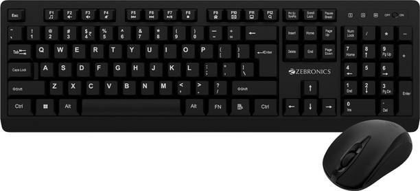 ZEBRONICS Zeb-Companion 116 (Black) Wireless Standard Desktop Keyboard Compatible with Desktop, iPad, Laptop, Mac, Tablet