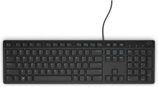 DELL KB216 USB Wired Keyboard Wired USB Standard Desktop Keyboard Compatible with Desktop, Laptop, Mac stand support,multimedia_keys