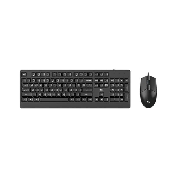 HP KM180 Keyboard & Mouse Wired USB Standard Desktop Keyboard Compatible with Desktop, Laptop 1600 DPI Mouse, 12 fn keyboard shortcuts, 1 yr warranty