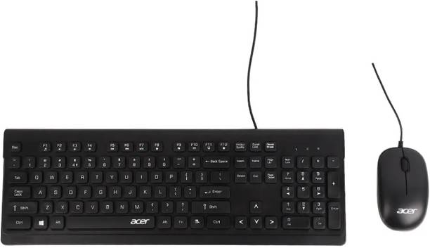 Acer ZC.A01SI.052 Wired Keyboard And Mouse Wired USB Standard Desktop Keyboard Compatible with Desktop, Laptop, Mac